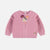 Chandail de maille rose avec broderies naissance || Pink knitted sweater with embroidery, newborn