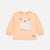 T-shirt manches longues pêche avec illustration en jersey, naissance || Peach long-sleeved t-shirt with illustration in jersey, newborn