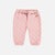 Pantalon rose pâle en jersey matelassé, naissance || Light pink pants in quilted jersey, newborn